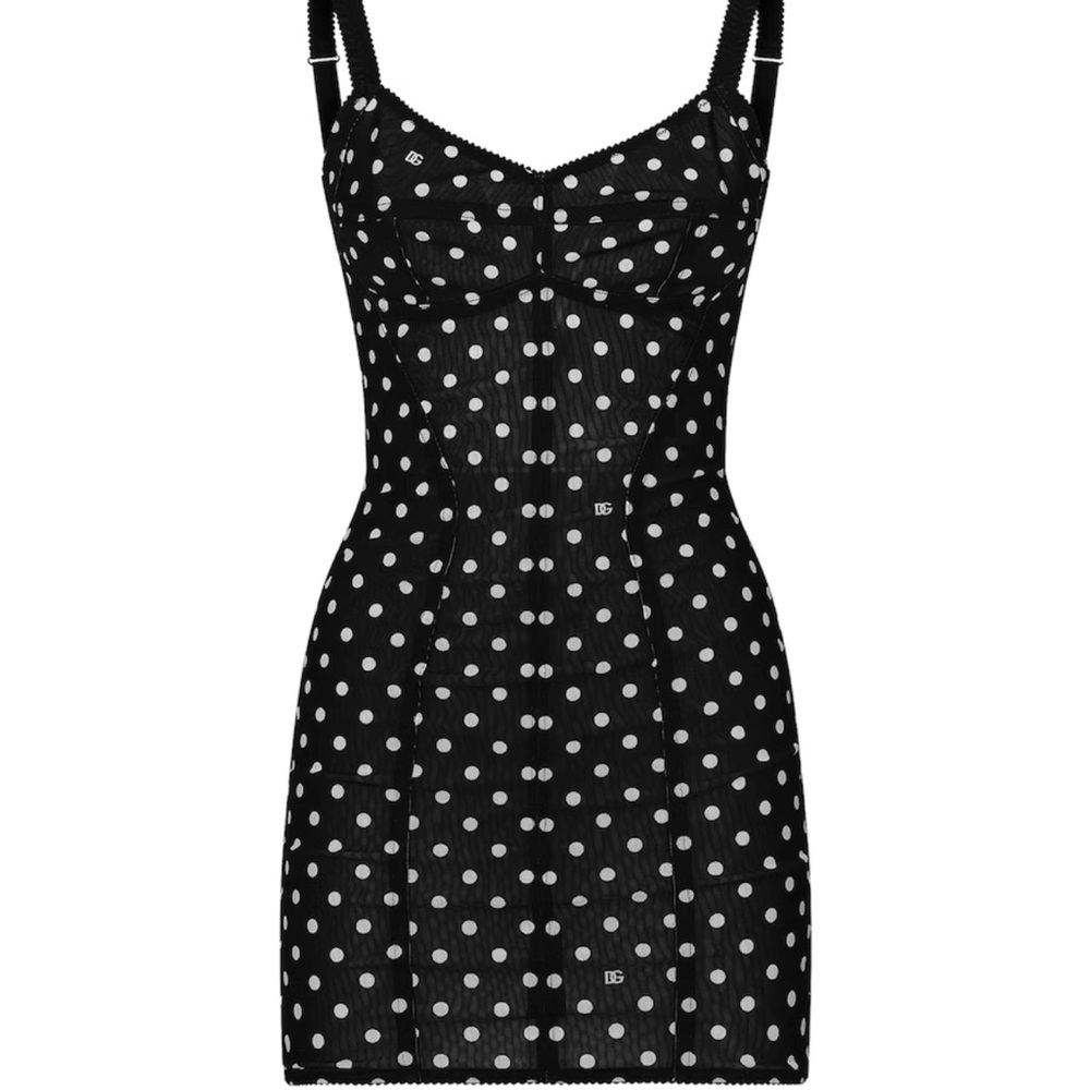Dolce & Gabbana Black and White Polka Dot Mini Dress